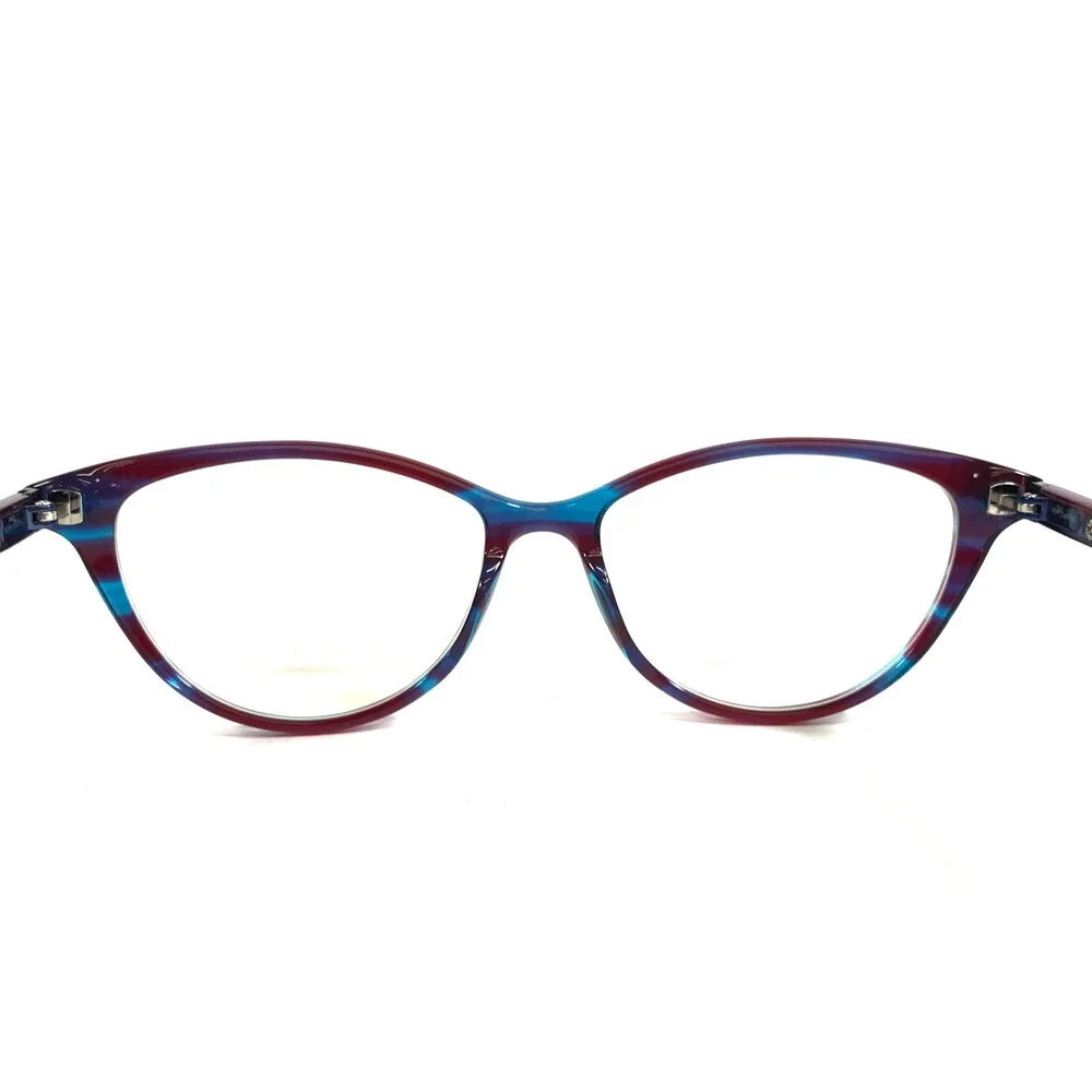 Tom Davies Eyeglasses Frames TD760 Col. 1018 Blue Purple Red Horn 50-15-140